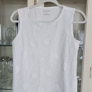 Talbots Ivory Sleeveless Knit Top